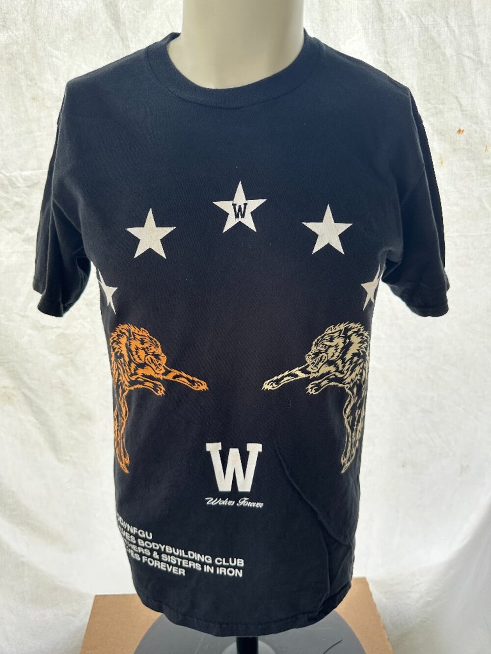Darc Sport Wolves Forever Bodybuilding 101 0f 1000 Men's Black Shirt Medium SSDD